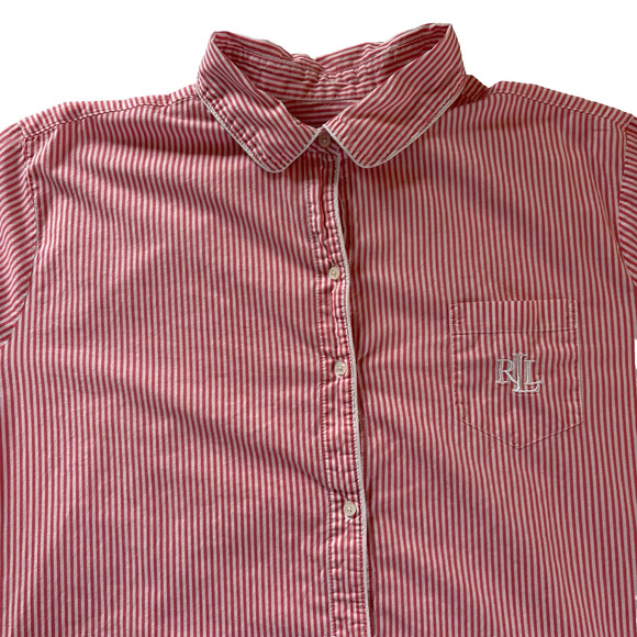 Lauren Ralph Lauren Women’s Pink Striped 3/4 Sleeve Sleep Shirt Nightgown Sz 3X - Picture 7 of 16